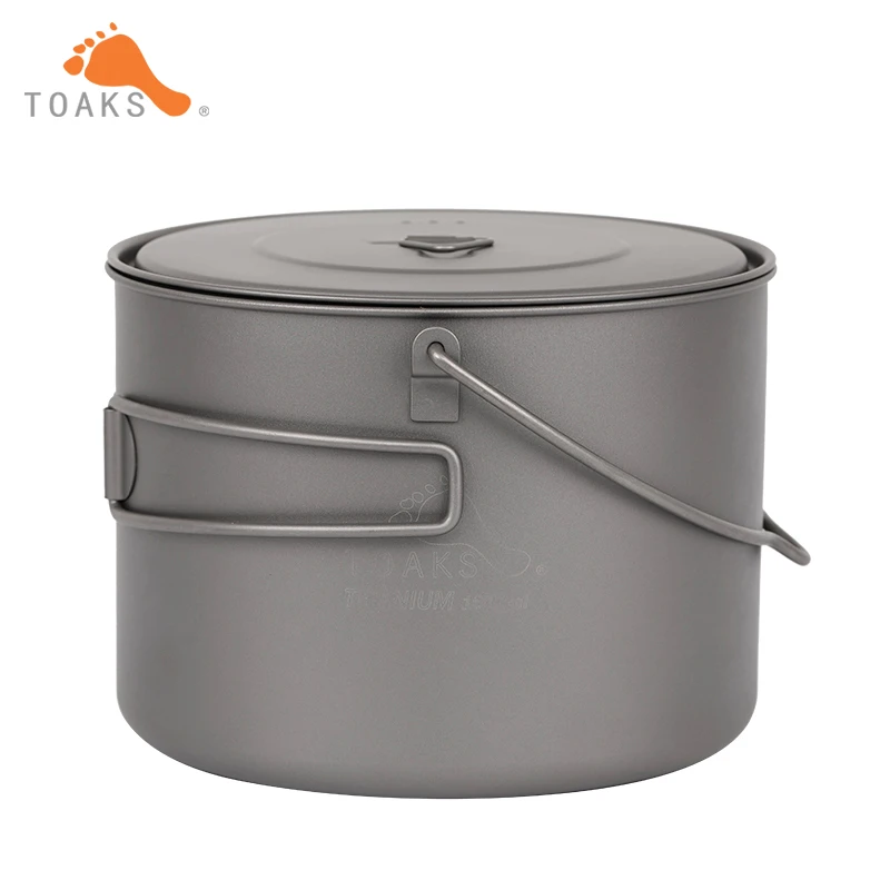 TOAKS Titanium Outdoor Camping Pot Cooking Pots Picnic Hang Pot Ultralight Titanium Pot 1600ml