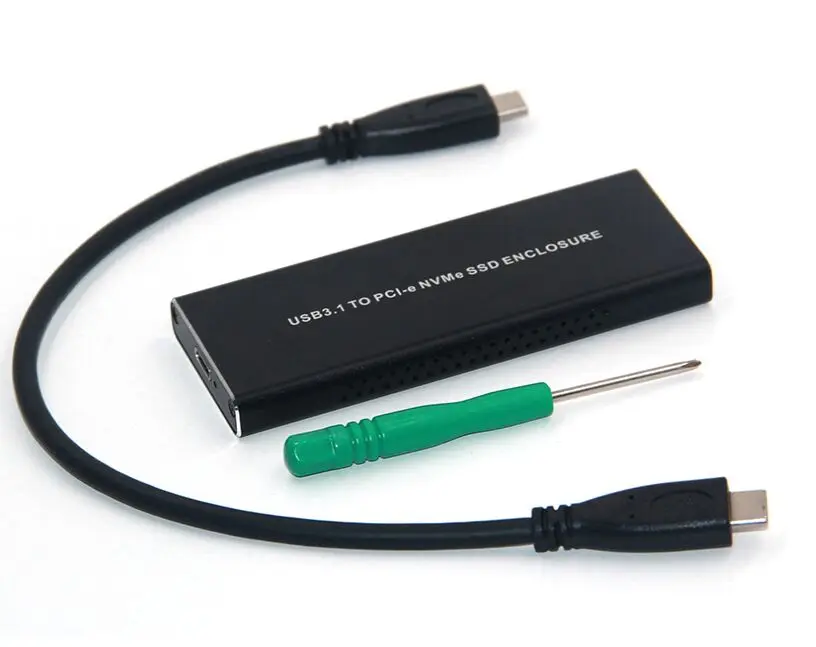  Caja de unidad del disco duro pci-ssd m2 a USB tipo C 31 NVMe recinto HDD externo