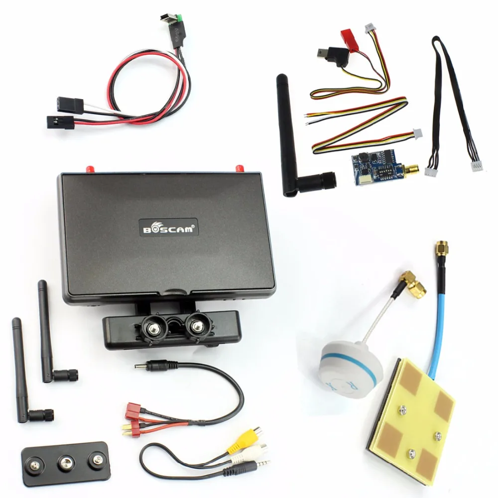 

Galaxy D2 FPV Monitor Built-in RX with 5.8G 200mW/500mW Wireless TX Mushroom Antenna Video Cable for RC FPV Multicopter Drone