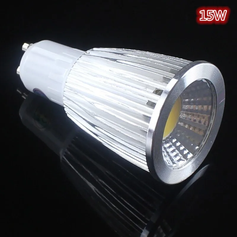 100X DHL Супер яркий GU10 лампочки dimmable потолочный светильник Теплый/белый 85-265 В 9 Вт 12 Вт 15 Вт GU10 COB лампа Светодиодная