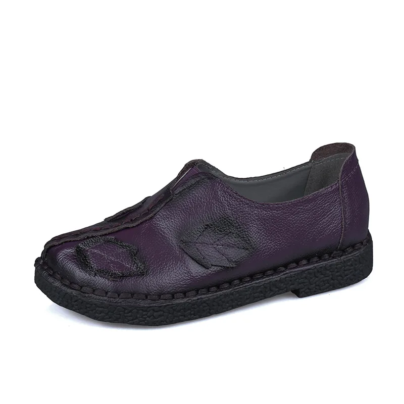 MVVJKE 2018 Neue Mode Echtem Leder Handgemachten frauen Schuhe Bequem Casual Flache Schuhe Frau Faulenzer Frauen Wohnungen E191