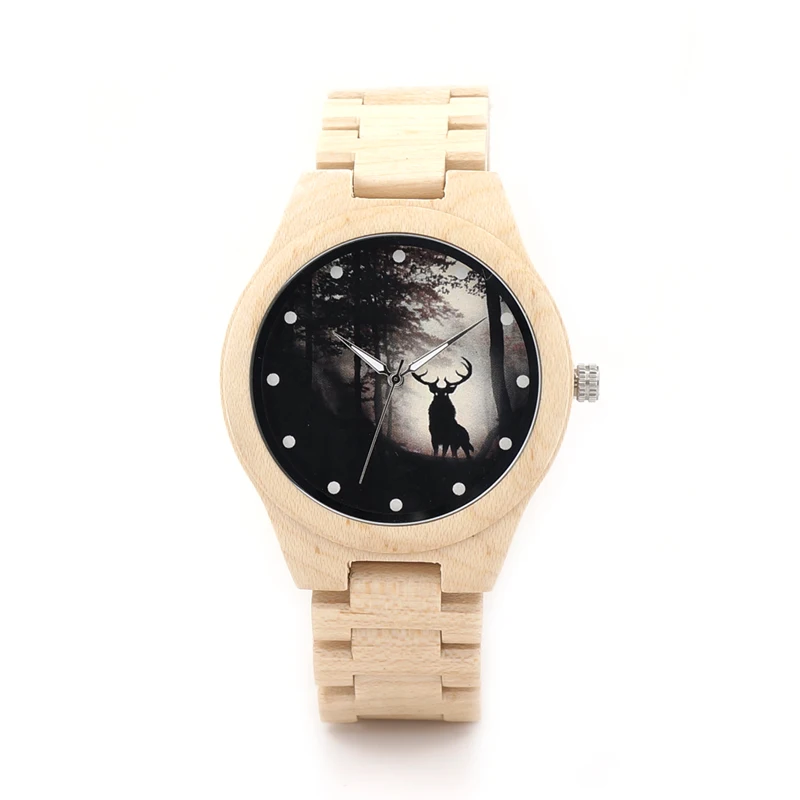 BOBO BIRD Maple Wooden Watches Mens Luxury Brand Quartz Clock Simplified All Wood Classic Band Wristwatches for Men