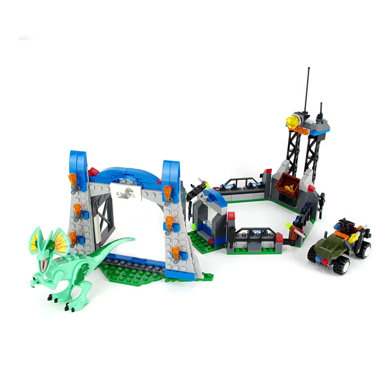 Children Jurassic World Park Dinosaurs Base Tyrannosaurus Escape Toys T Rex Building Blocks 