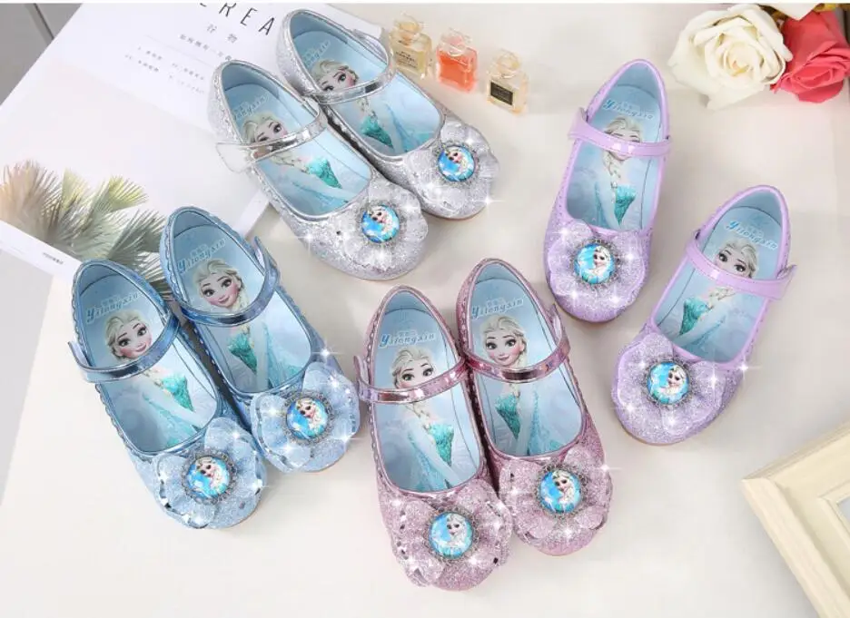 Детская Свадебная обувь для девочек, детская обувь принцессы с бантом, фиолетовая Кожаная обувь для девочек, повседневная обувь на плоской подошве