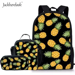 Jackherelook 3 шт./компл. школьные сумки набор тропические фрукты, ананас 3D печати рюкзак дети рюкзак Детская школьная сумка мальчиков сумка для