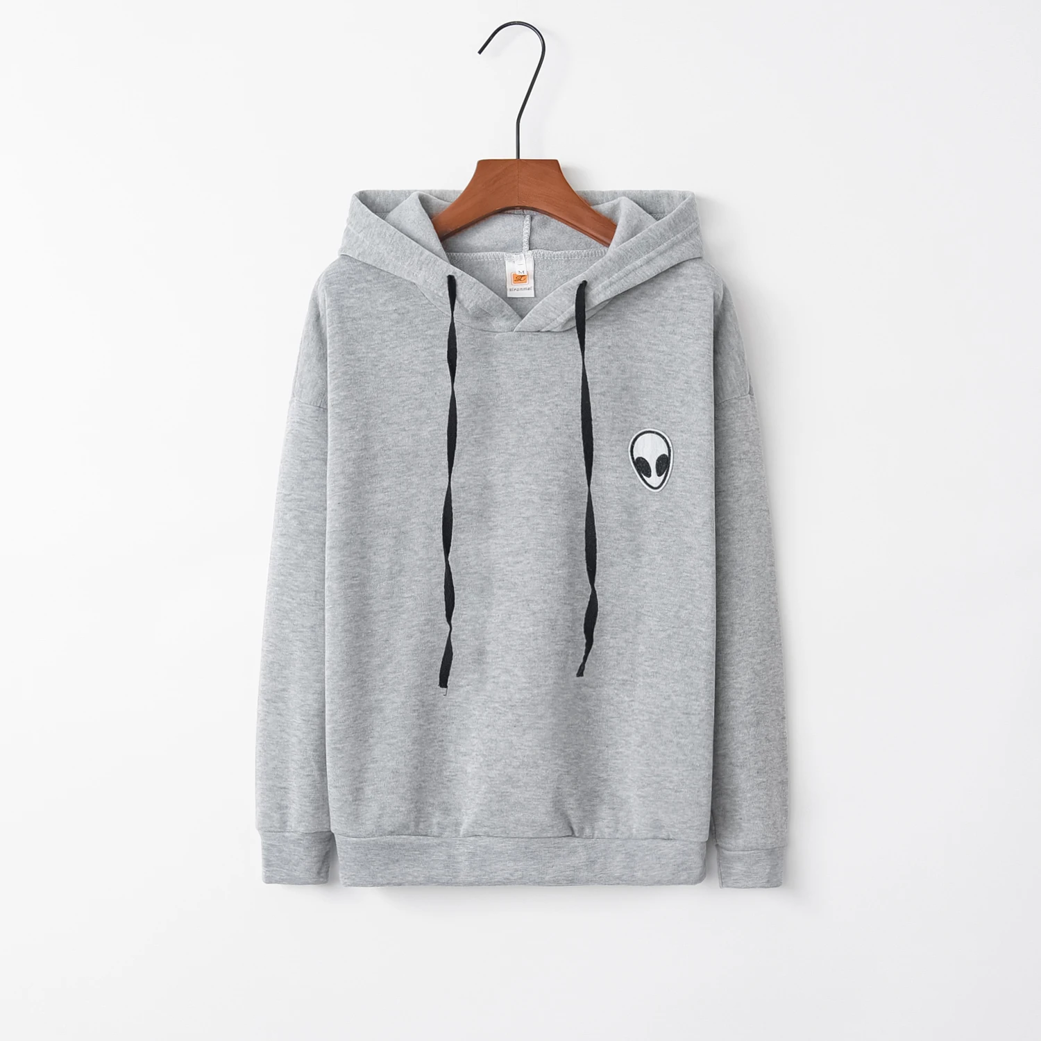 

2016New arrvials Alien Hoodies Letter Grey White Black Exo Fashion style pullover sweatshirt for women's Mujer Lager