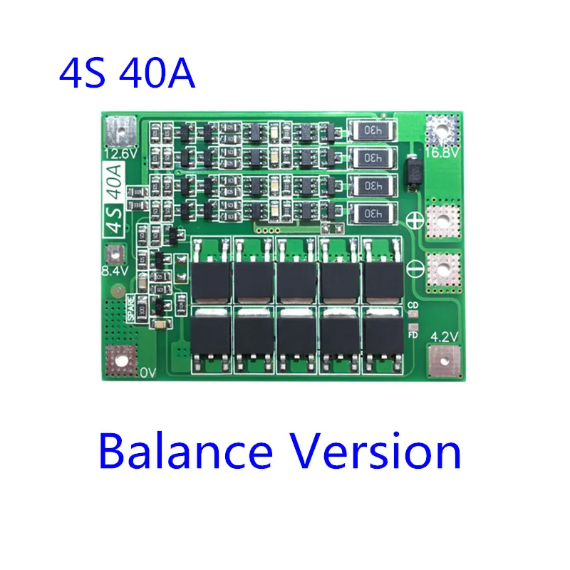 4S 40A литий ионный Батарея защиты и управления 18650 Зарядное устройство pcb BMS для