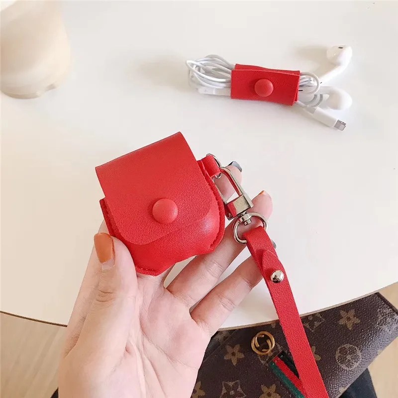Для airpods чехол роскошный кожаный беспроводной Bluetooth сумка для наушников для apple airpods 1/2 чехол сумка для хранения ремешок сумка с зарядкой - Цвет: A5