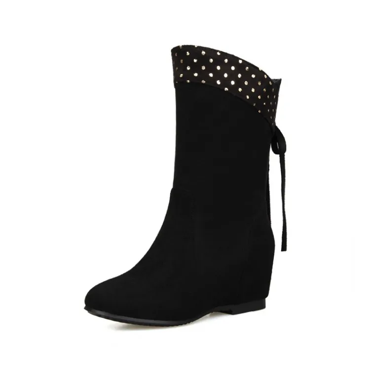 

2017 Promotion Medium(b,m) Adhesive Botas Mujer Boots Women Boots New Fashion Shoes Increasing Nubuck Comfortable Casual Hq102
