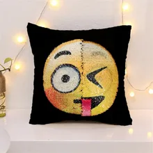 2017 nova bonito DIY rosto mudando emoji almofadas decorativas lantejoula Sereia Travesseiro rosto sorridente travesseiro almofada do sofá decoração da casa