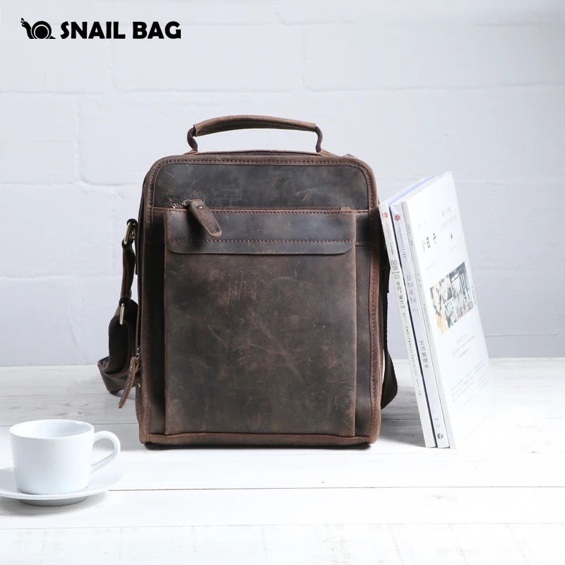 IFashion Crazy Horse Leather Satchel original handmade leather retro