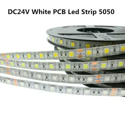 DC24V белый PCB Светодиодные ленты 5050 без Водонепроницаемый/Водонепроницаемый 60leds/M гибкая светодиодная RGB/белый/ теплый