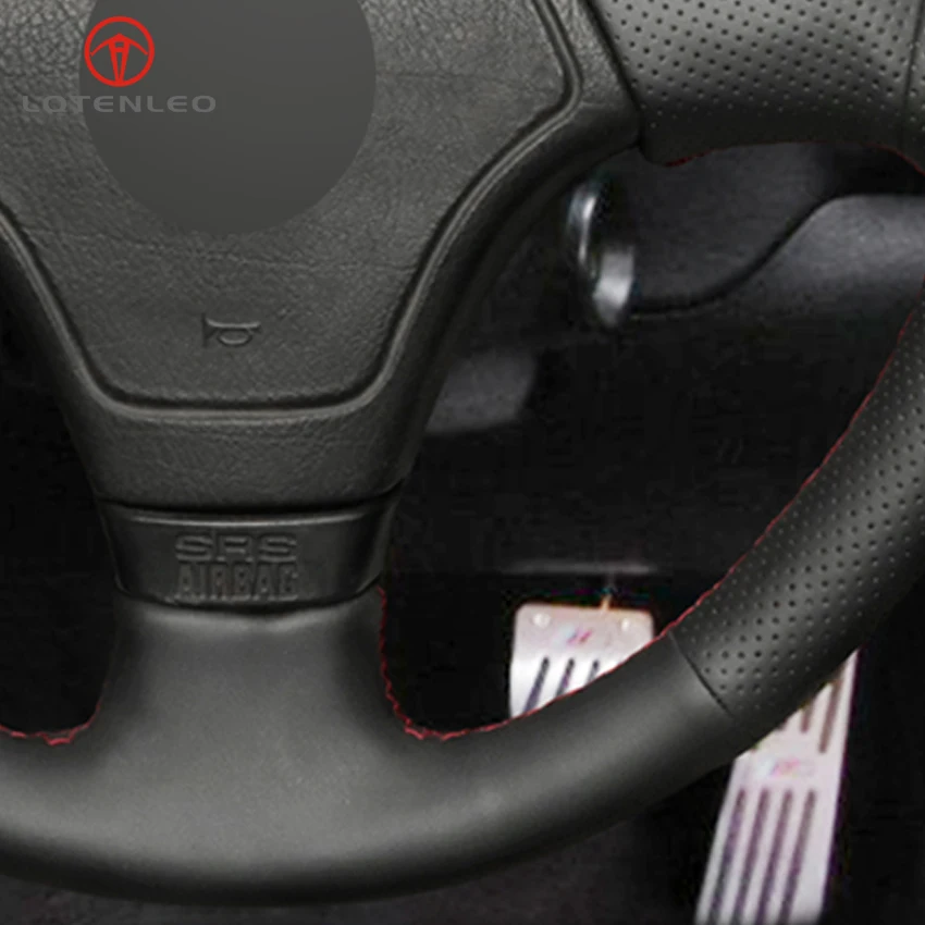 LQTENLEO Black PU Artificial Leather DIY Handsewing Car Steering Wheel Cover for BMW E36 E46 E39