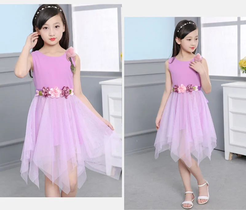 Коллекция года, летние детские платья для девочек, шифоновое Качественное кружевное платье принцессы детская вечерняя одежда платье для девочек возрастом 4, 6, 8, 10, 12 лет