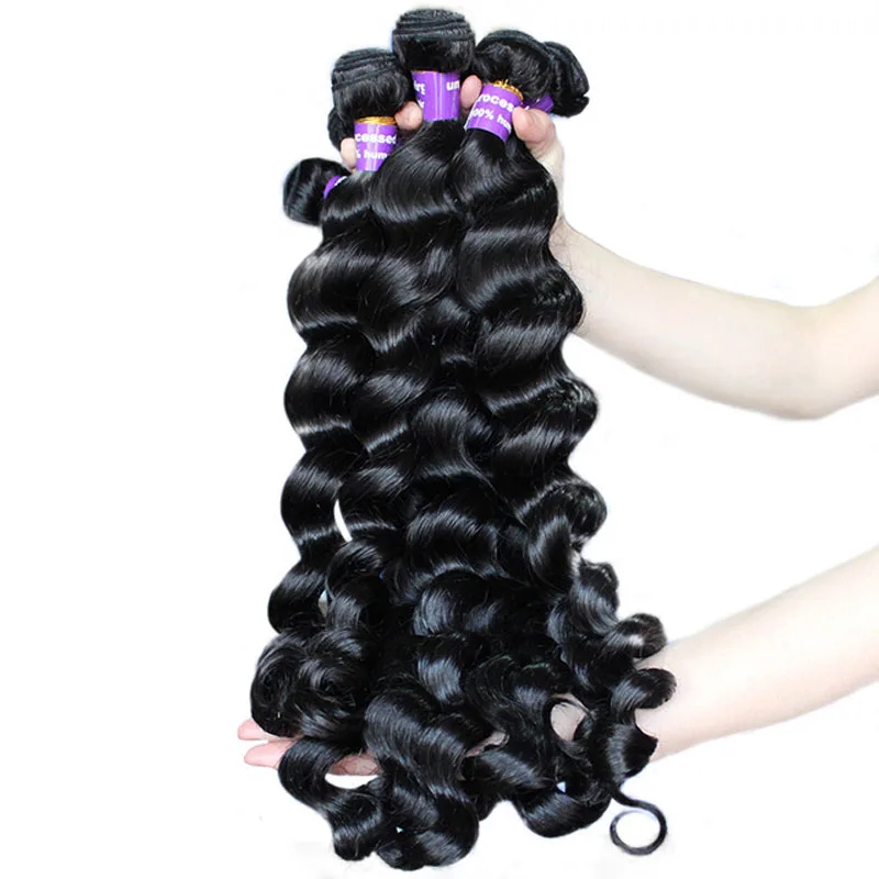 

Loose Wave Bundles Brazilian Hair Weave Bundles 100% Virgin Human Hair Bundle Extension Natural Hair Black Color Comingbuy
