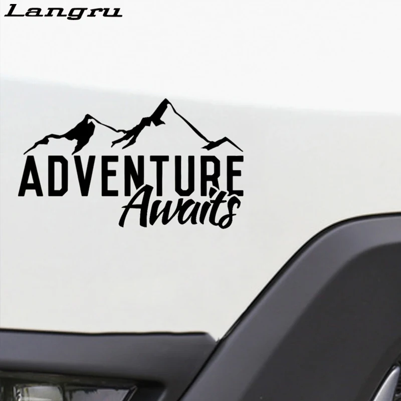 Langru Adventure ждёт виниловые наклейки стикер путешествия Исследуйте на открытом воздухе окна автомобиля Пешие прогулки мода Jdm