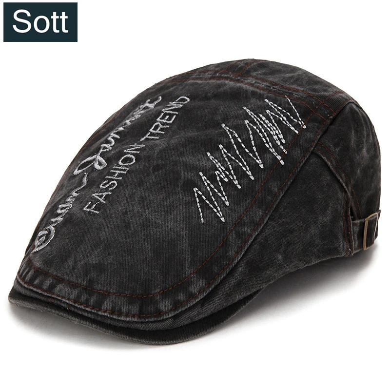 

[SOTT] 2018 New Cotton Beret Hats for Men Summer Flat Cap Male Vintage Casquette Caps Berets Men's Hat for Auntumn Winter B-0095