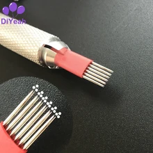 50 шт. 6 X 3R ИГЛЫ Перманентный макияж 3D бровей татуировки ручной микроблейдинг лезвия булавки Одноразовые стерилизованные круглые Pro DiYeah