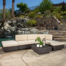 Новое поступление красивая уличная мебель бистро угловой диван сад ротанга диваны