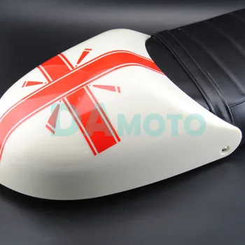 

MOTOCYCLE SEATS COVER SET BOTTOM BRAKET CAFE RACER CUSHION VINTAGE WHITE COVER
