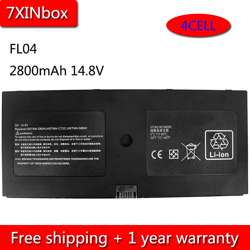 7XINbox 4 ячейки 2800mAh FL04 HSTNN-C72C HSTNN-DB0H батарея для HP ProBook 5310m 5320m 538693-271 538693-961 580956-001 |
