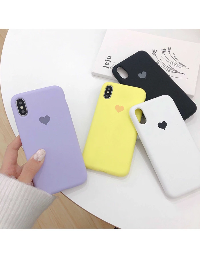 GlamPhone чехол сплошной цвет Macarons Love Heart чехол для телефона для iPhone 6 7 8 Plus X XR XS Max мягкий чехол на заднюю панель телефона чехол s