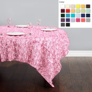 

HK DHL Stain Feel 85 inch/216cm Polyester Square Multi Color Polyester Square Rosette Tablecloth for Wedding, 5/Pack