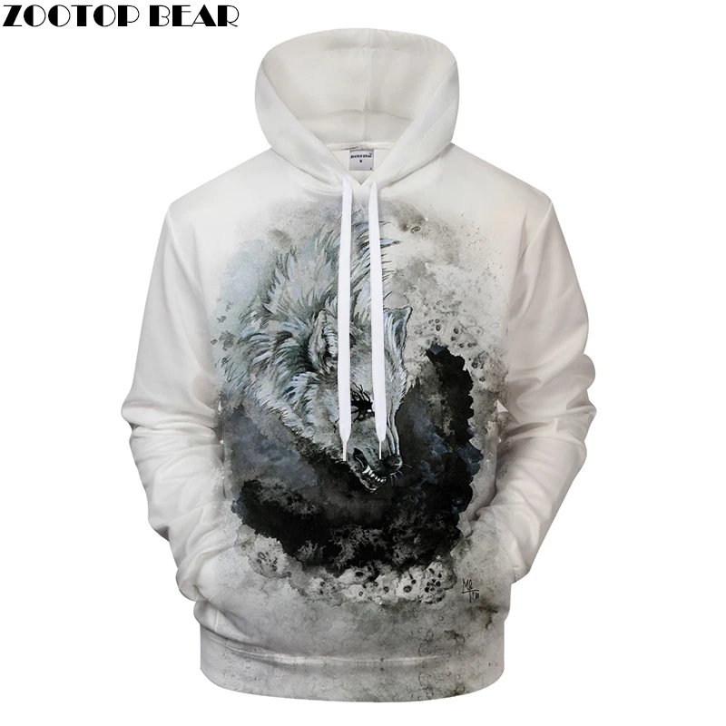 

Print Hoodies 3D Wolf Sweatshirts Men Hoody Harajuku Tracksuit Male Pullover Brand Coat Streatwear Hoodie Drop ship ZOOTOP BEAR