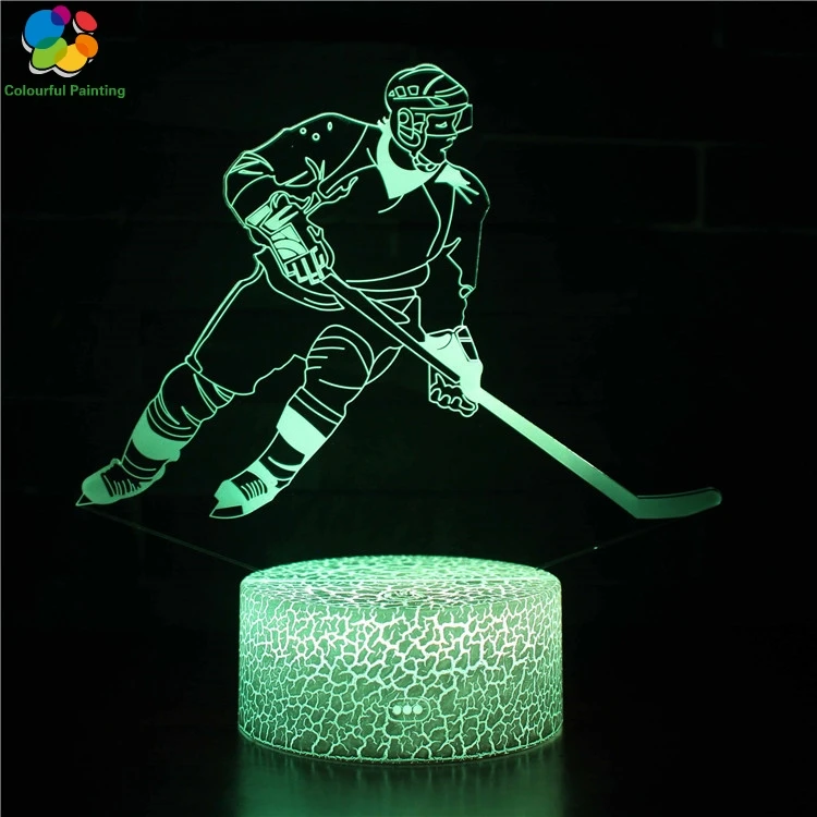 

Basketball Football Ice hockey Golf Ballet Sport 3D LED Crack Night Light 7 Colors Changing Lamp 3AA Battery Powered USB Gift 16
