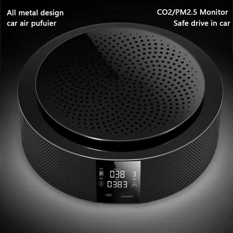 

Car Air Purifier PM2.5 CO2 Digital Air Quality Monitor Laser Detector All Metal Design For Safe Driving