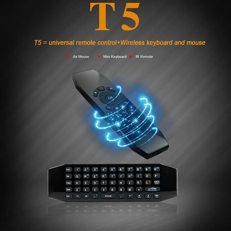 T5 Air mouse 2,4G Беспроводная летная мышь с микрофоном Голосовая Универсальная беспроводная клавиатура инфракрасный, обучаемый для Android Tv Box P