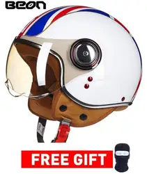 BEON мотоциклетный шлем Chopper 3/4 открытый уход за кожей лица Винтаж Moto шлем Каско Capacete для мужчин женщин скутер мотоцикл