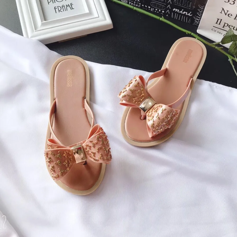 Melissa/2019 модные дизайнерские женские шлепанцы Летние вьетнамки пляжные сандалии