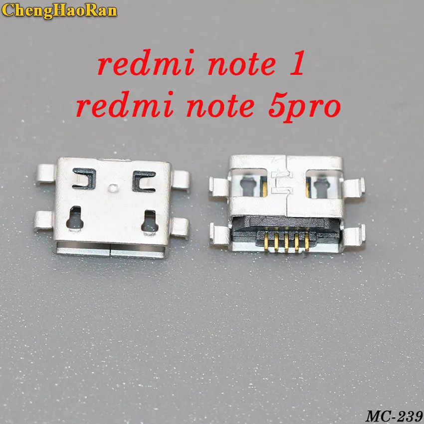 ChengHaoRan 5 шт. 10 шт. Micro USB для Xiaomi Redmi NOTE 1/2/3/4/5/5A/5pro NOTE 4X Разъем гнездо для зарядки женский порт - Цвет: NOTE 1 NOTE 5 PRO