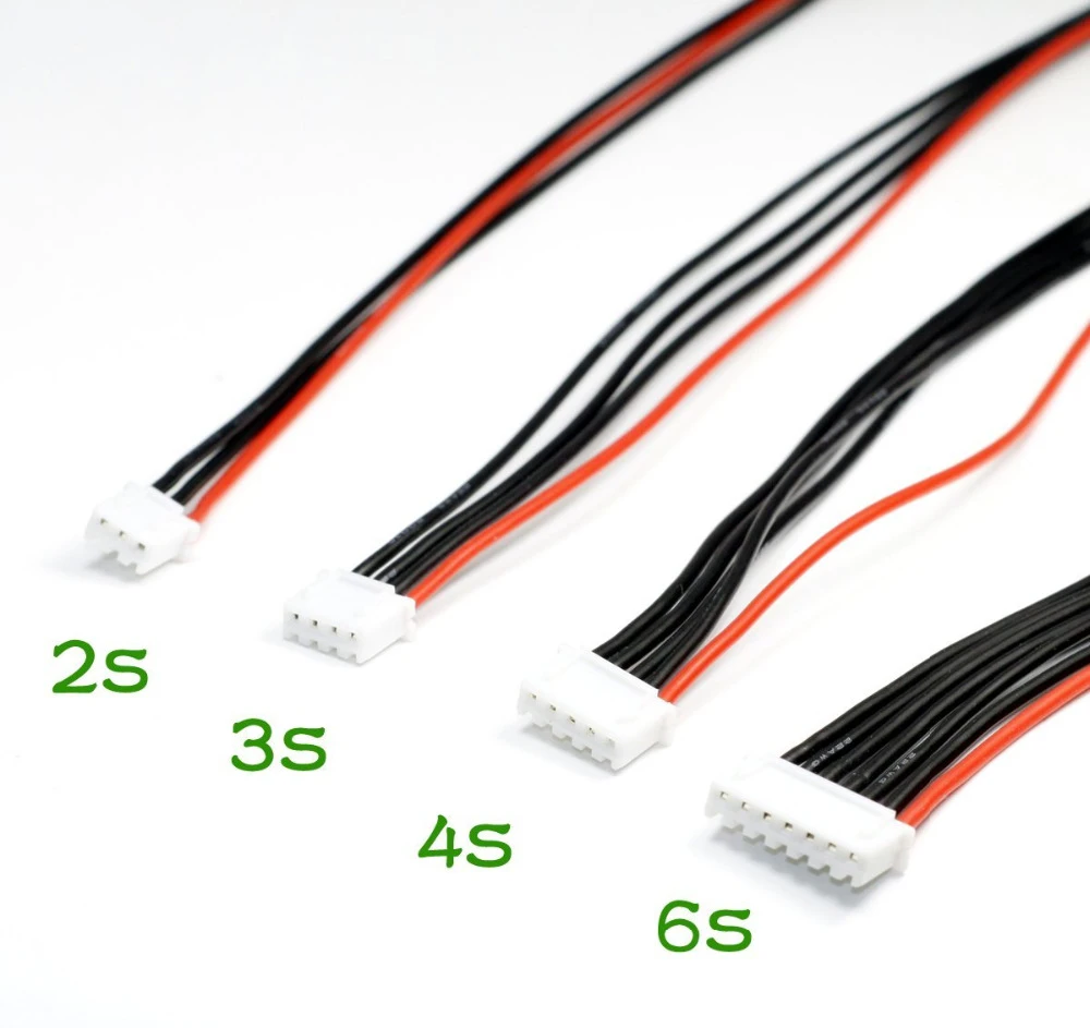 2-Each,10pcs in Total Hobbypark 2S-6S JST-XH LiPo Battery Balance Charger Extension Cable Balance Charging Wire Lead Adapter for RC Charger 
