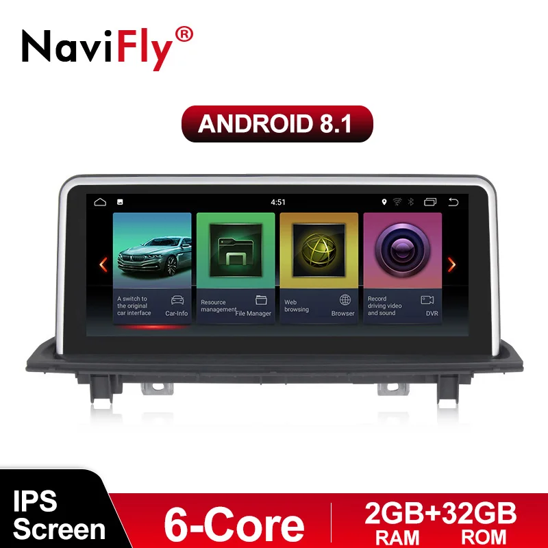 

NaviFly 32G ROM 10.1" IPS Screen Android8.1 Car media player For BMW X1 F48 2016-2017 with audio ipod 4G wifi radio