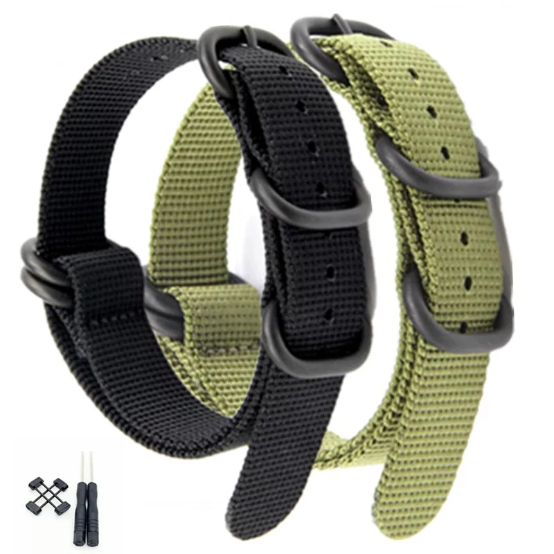 

New For Suunto Core Nylon Diver Watch Strap Band Kit Lugs 5-ring PDV Clasp 24mm Zulu Watchbands + Adapters + Tools