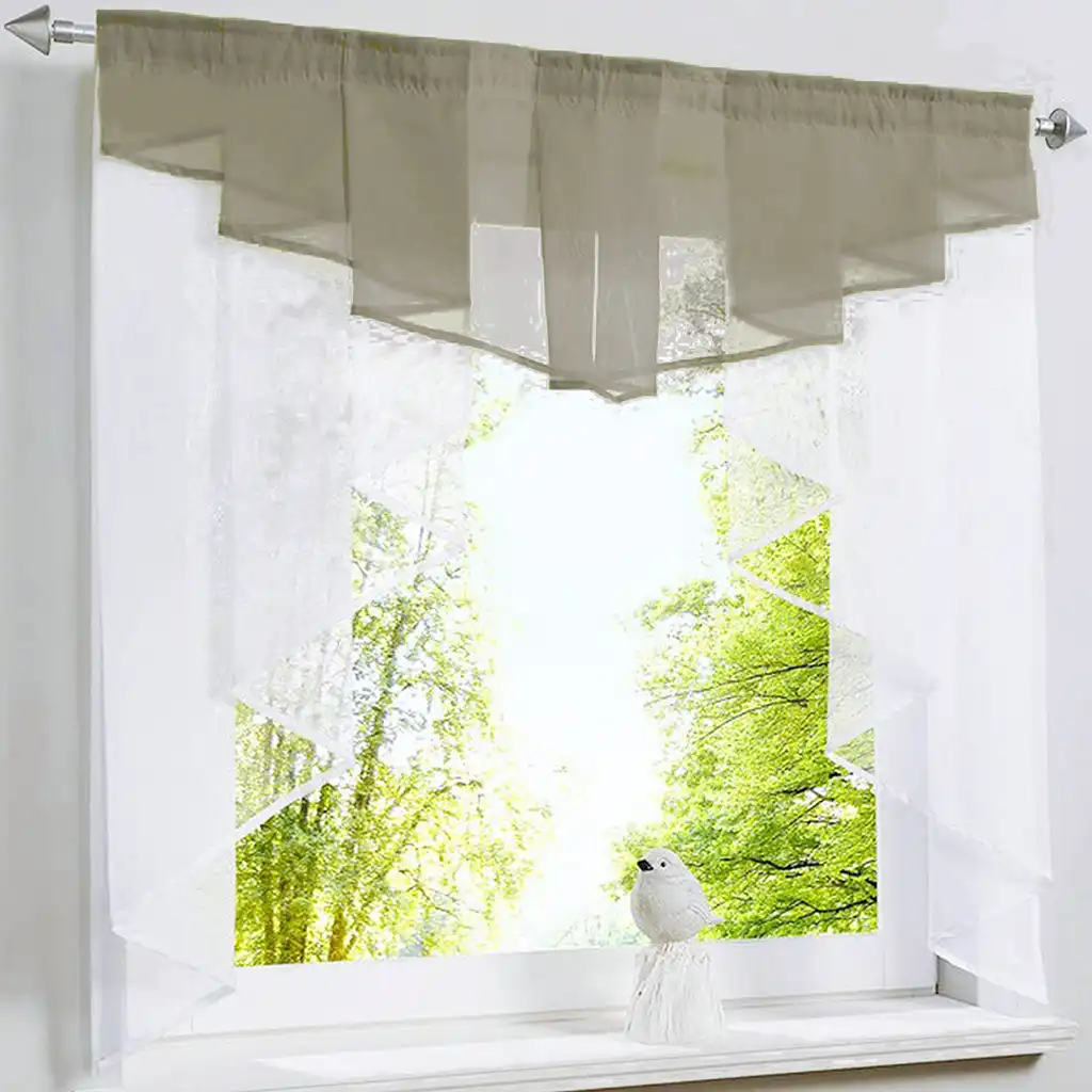 Roman Curtain Blind Valance For Window Pleated Design Stitching