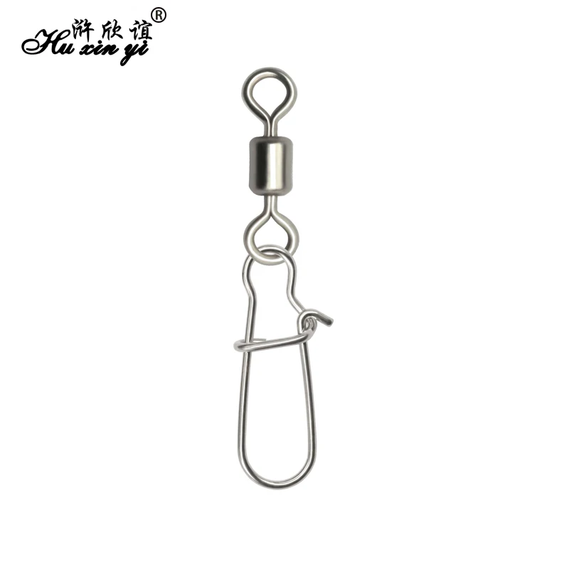 

HXY SIZE(14 to 4/0) Fishing Accessories Connector Pin Bearing Rolling Swivel With Nice Snap Fishhook Lure Swivels Tackle