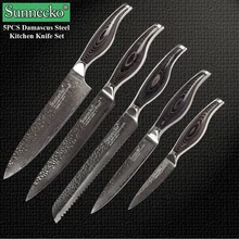 Sunnecko 5 STÜCKE Damaststahl Küchenmesser Set Kochen Scharfe Kochmesser Utility Pearing Messer Hochwertige Japanische Schneidwerkzeuge