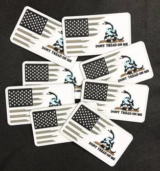 

10pcs Rubber America Flag Patch 3D PVC DONT TREAD ON ME Tactical Patch Hook Snake Military Armband US Army Combat Brassard 9*5cm
