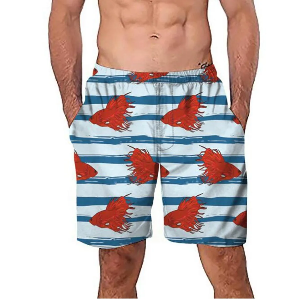 Модные мужские пляж большого размера талии карман 3D спортивные быстросохнущие повседневные Прямые свободные брюки 5,2