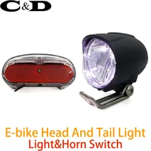 36 В, 48 В, совместимый головной светильник для электровелосипеда, задний светильник, комплект, передний светильник, задний светильник