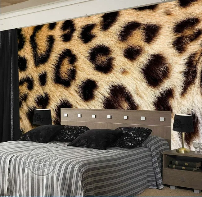 Пользовательские фото обои меха леопарда для гостиной спальня ТВ установка стены винил диван, который Papel де Parede