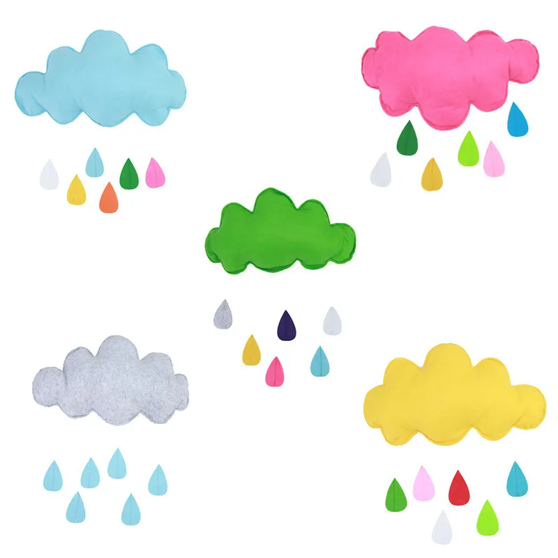 Парящее облако кулон облако капли дождя подвесные игрушки переносные детские погремушки дерева висит Детская комната украшения