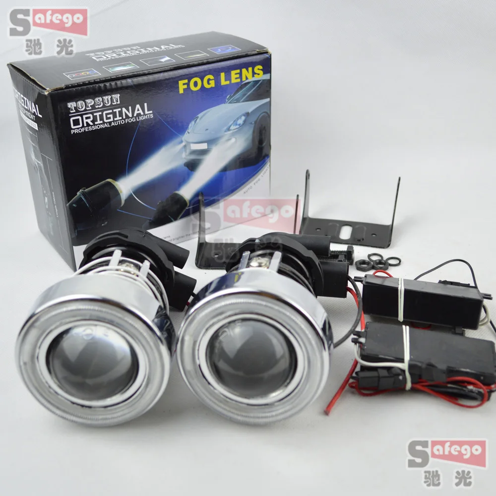 Fog Lights font b Lamp b font Lens with angel eye with H3 Halogen H3 Driving