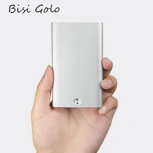 Bisi Goro, бизнес кредитный держатель для карт, нержавеющая сталь, модный кошелек для карт, металлическая Серебряная коробка, кошелек для мужчин и женщин