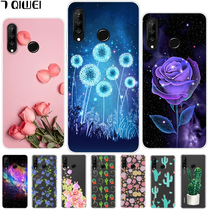 

For Huawei P30 Lite Case Soft Silicone TPU Phone Case for Huawei P30 Pro Case Cover for Huawei P30 P 30 P30Pro P30Lite Rose Para