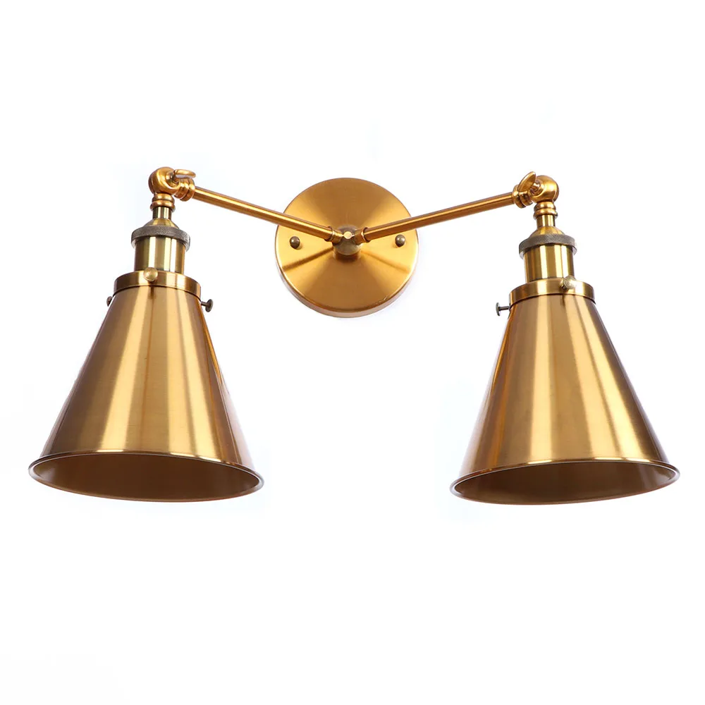 

Bronze American Village Wall Lamp E27 Bulb with lampshade Iron wall light Industrial Bedroom restaurant led wall lamp RWL0014