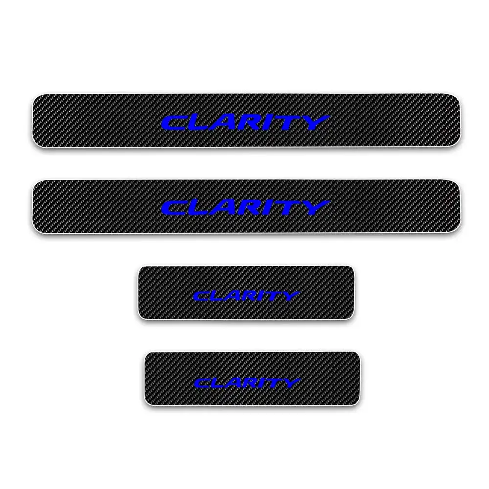 

4pcs For Honda Clarity Door Sill Protector Reflective 4D Carbon Fiber Sticker Door Entry Guard Door Sill Scuff Plate Stickers